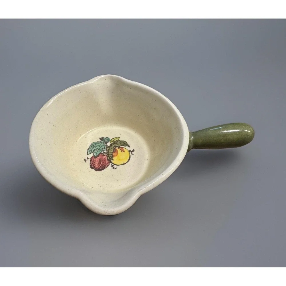 Vintage Metlox Poppy Trail Provincial FRUIT Handled Gravy Bowl With Pour spouts